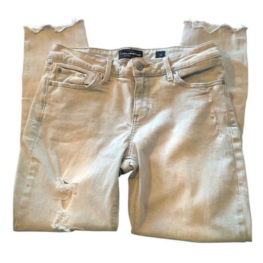Lucky Brand Lolita Crop, Mid Rise, Raw Hem, Jeans Women's Sz 8/29 Stretch Denim